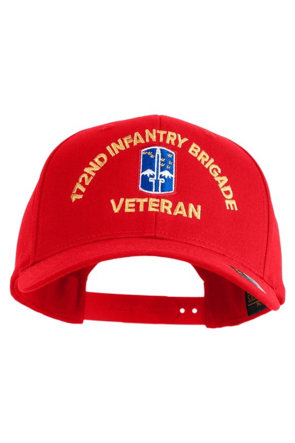 U.S. Army 172nd Infantry Brigade Embroidered Retro Cotton Blend Snapback Cap - Red OSFM