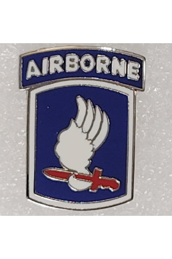 U.S. Army 173rd Airborne Brigade CSIB Novelty Hat/Lapel/Brooch Pin, Enamel Metal, Rubber Back