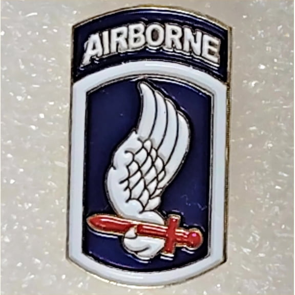 U.S. Army 173rd Airborne Brigade Novelty Hat/Lapel/Brooch Pin, Enamel Metal, Rubber Back