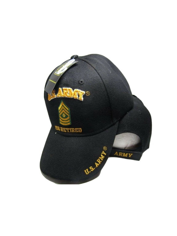 U.S. Army 1SG Retired Military Black Embroidered Cap Hat CAP560E (TOPW)