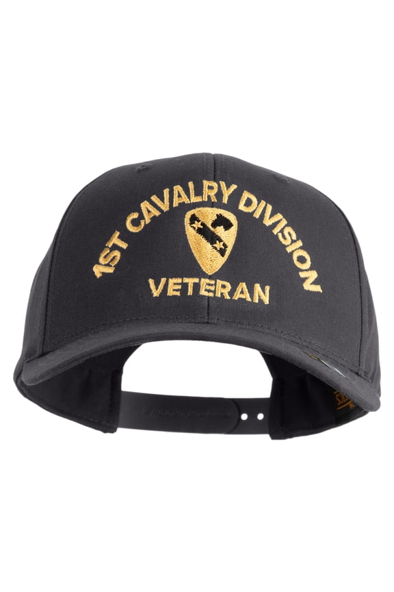 U.S. Army 1st Cavalry Division Embroidered Retro Cotton Blend Snapback Cap - Charcoal OSFM
