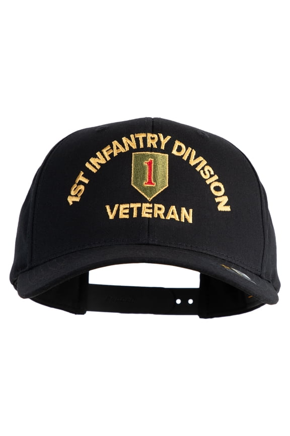 U.S. Army 1st Infantry Division Embroidered Retro Cotton Blend Snapback Cap - Black OSFM