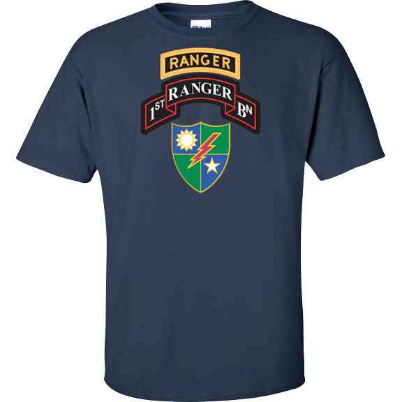 U.S. Army 1st Ranger Battalion 75th Ranger Regiment With Ranger Tab T-shirt