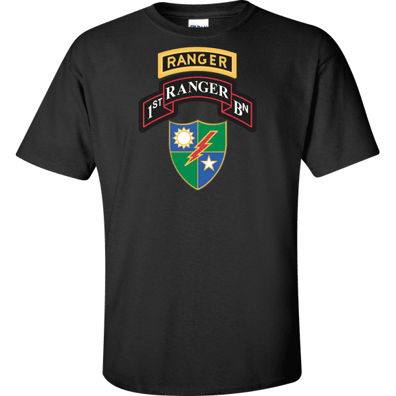 U.S. Army 1st Ranger Battalion 75th Ranger Regiment With Ranger Tab T-shirt