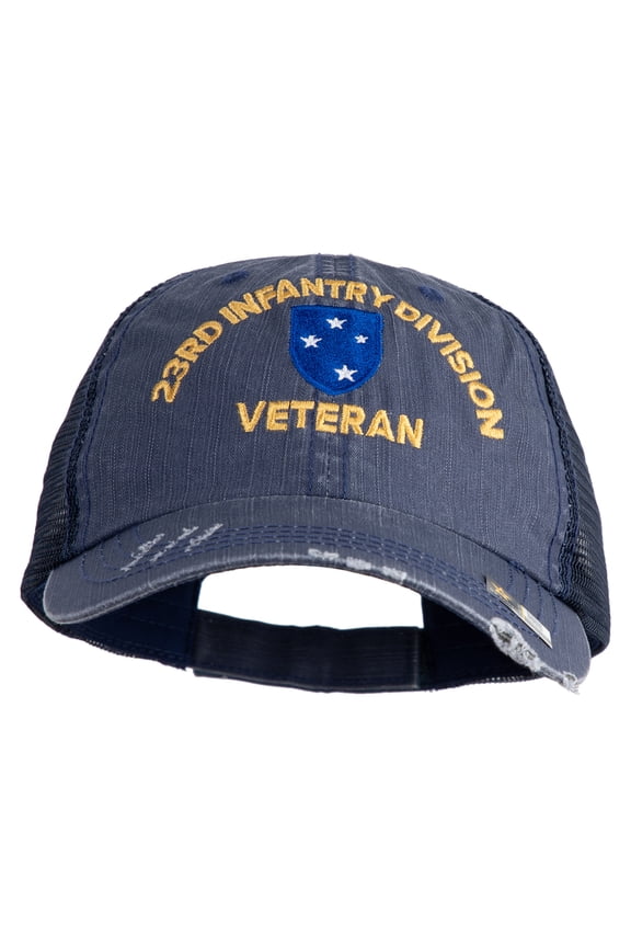 U.S. Army 23rd Infantry Division Embroidered Low Profile Special Cotton Mesh Cap - Navy OSFM