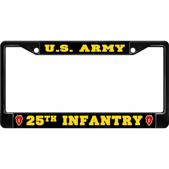 U.S. Army 25th Infantry Black License Plate Frame