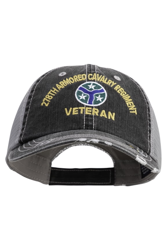 U.S. Army 278th Armored Cavalry Regiment Embroidered Low Profile Special Cotton Mesh Cap - Black OSFM