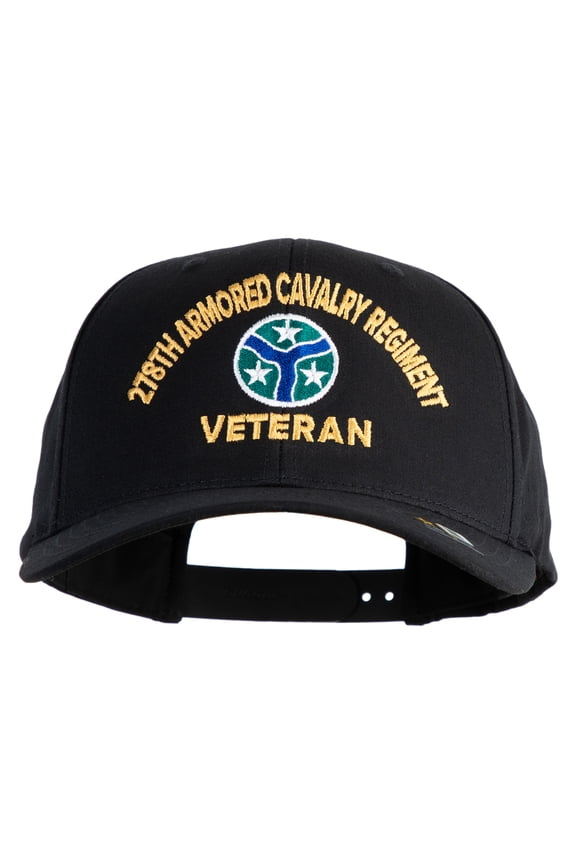 U.S. Army 278th Armored Cavalry Regiment Embroidered Retro Cotton Blend Snapback Cap - Black OSFM