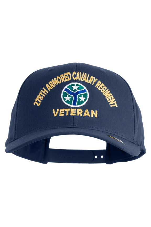 U.S. Army 278th Armored Cavalry Regiment Embroidered Retro Cotton Blend Snapback Cap - Navy OSFM