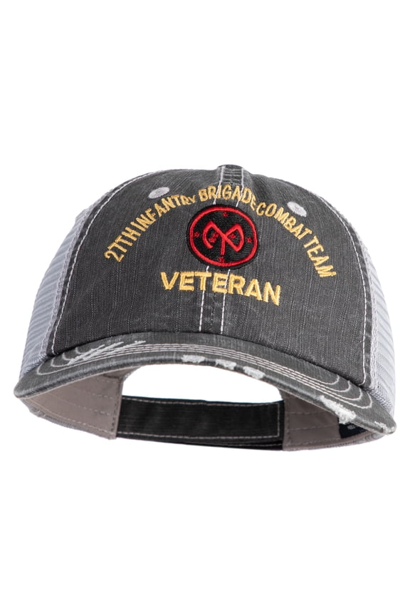 U.S. Army 27th Infantry Brigade Combat Team Embroidered Low Profile Special Cotton Mesh Cap - Black OSFM