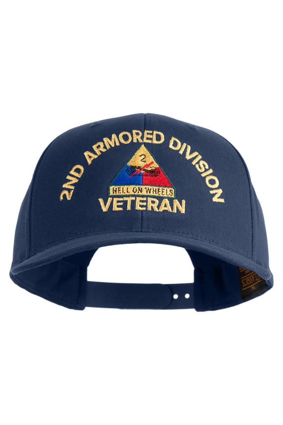 U.S. Army 2nd Armored Division Embroidered Retro Cotton Blend Snapback Cap - Navy OSFM
