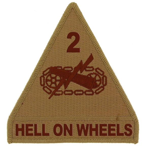 U.S. Army 2nd Armored Division Patch Brown 3"