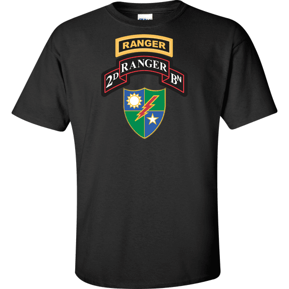 U.S. Army 2nd Ranger Battalion 75th Ranger Regiment With Ranger Tab T-shirt