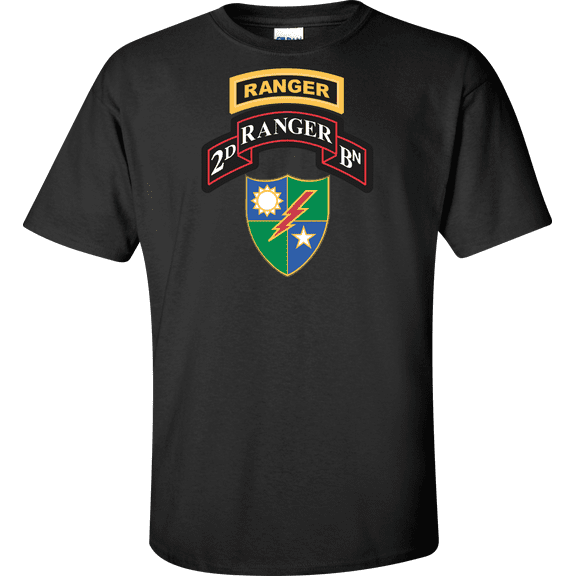 U.S. Army 2nd Ranger Battalion 75th Ranger Regiment With Ranger Tab T-shirt