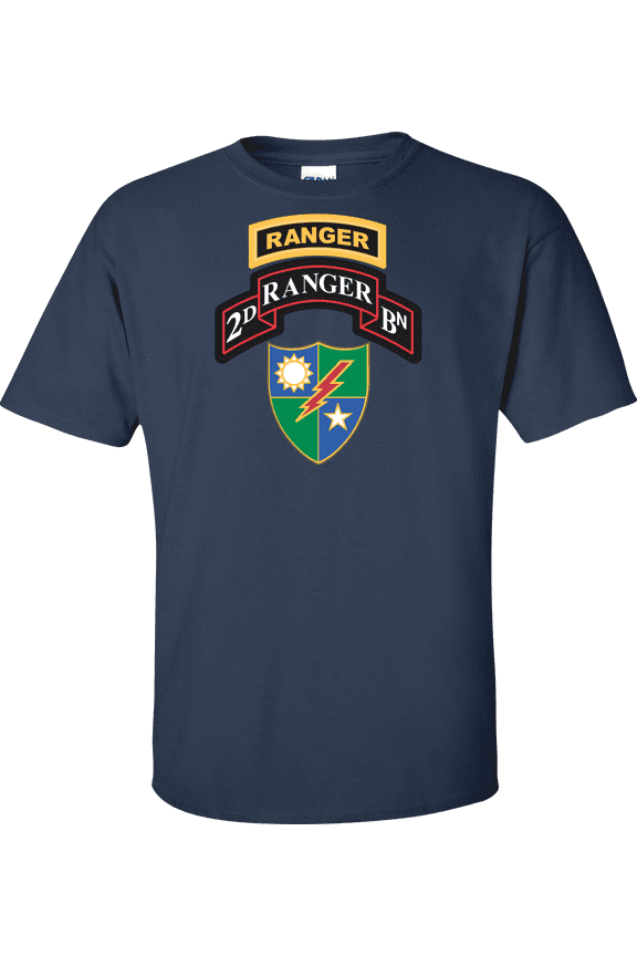 U.S. Army 2nd Ranger Battalion 75th Ranger Regiment With Ranger Tab T-shirt