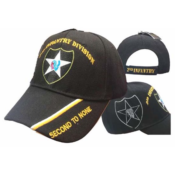 U.S. Army 2nd Second Infantry Division Black "Second to None" Shadow Cap Hat