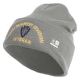 thumbnail image 1 of U.S. Army 36th Infantry Division Logo Embroidered 12 Inch Solid Knit Cuff Long Beanie Made in USA - Dk Ash OSFM, 1 of 5