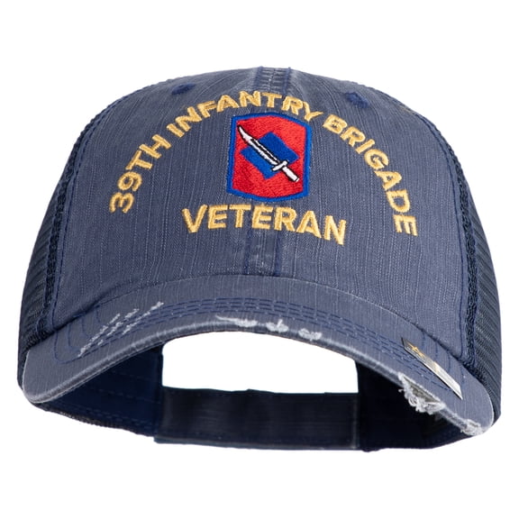 U.S. Army 39th Infantry Brigade Embroidered Low Profile Special Cotton Mesh Cap - Navy OSFM