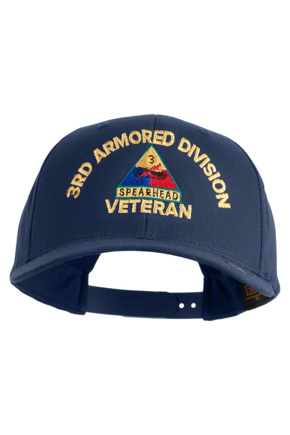 U.S. Army 3rd Armored Division Embroidered Retro Cotton Blend Snapback Cap - Navy OSFM