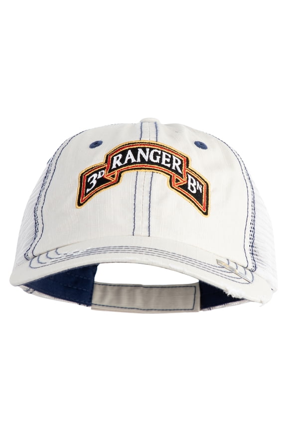 U.S. Army 3rd Ranger Battalion Embroidered Low Profile Special Cotton Mesh Cap - Putty OSFM