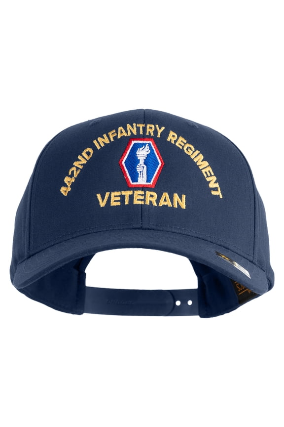 U.S. Army 442nd Infantry Regiment Embroidered Retro Cotton Blend Snapback Cap - Navy OSFM