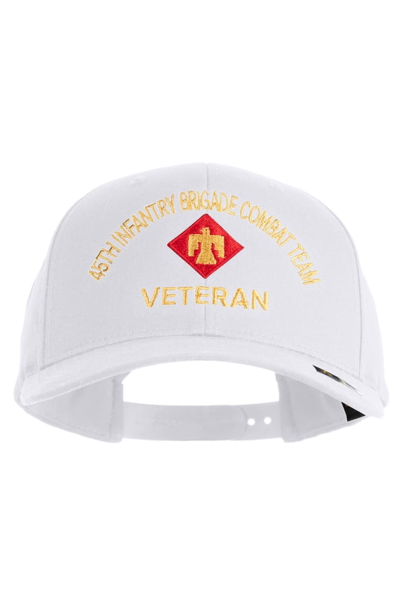 U.S. Army 45th Infantry Brigade Combat Team Embroidered Retro Cotton Blend Snapback Cap - White OSFM