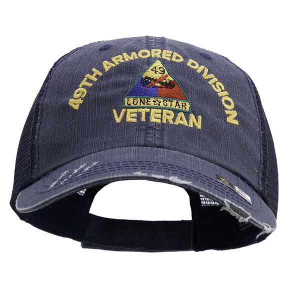 U.S. Army 49th Armored Division Embroidered Low Profile Special Cotton Mesh Cap - Navy OSFM