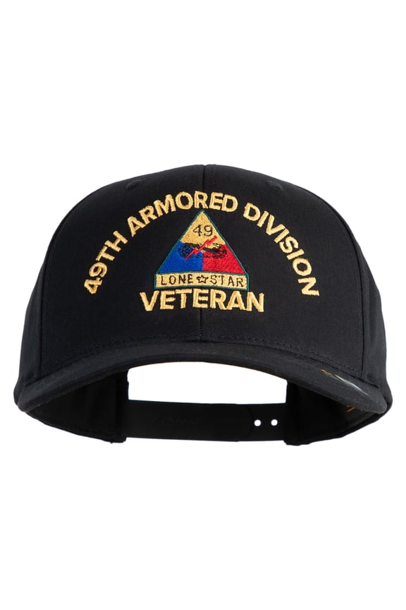 U.S. Army 49th Armored Division Embroidered Retro Cotton Blend Snapback Cap - Black OSFM