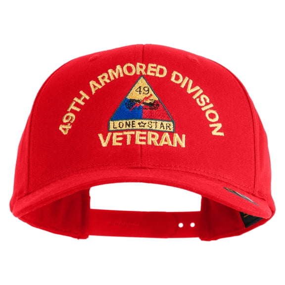 U.S. Army 49th Armored Division Embroidered Retro Cotton Blend Snapback Cap - Red OSFM