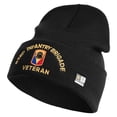 thumbnail image 1 of U.S. Army 53rd Infantry Brigade Logo Embroidered 12 Inch Solid Knit Cuff Long Beanie Made in USA - Black OSFM, 1 of 5