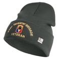 thumbnail image 1 of U.S. Army 53rd Infantry Brigade Logo Embroidered 12 Inch Solid Knit Cuff Long Beanie Made in USA - Graphite OSFM, 1 of 5