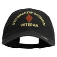 thumbnail image 1 of U.S. Army 5th Infantry Division Embroidered Washed Solid Pigment Dyed Cotton Twill Brass Buckle Cap - Black OSFM, 1 of 5