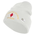 thumbnail image 1 of U.S. Army 5th Infantry Division Logo Embroidered 12 Inch Solid Knit Cuff Long Beanie Made in USA - White OSFM, 1 of 5