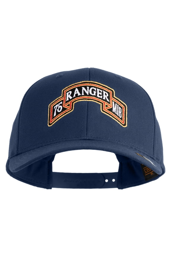 U.S. Army 75th Ranger Military Intelligence Battalion Embroidered Retro Cotton Blend Snapback Cap - Navy OSFM