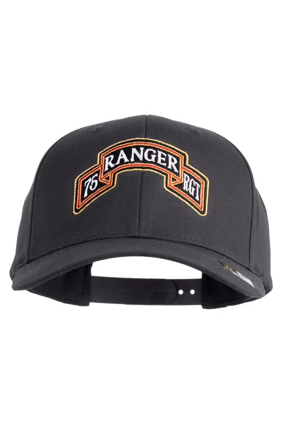 U.S. Army 75th Ranger Regiment Embroidered Retro Cotton Blend Snapback Cap - Charcoal OSFM