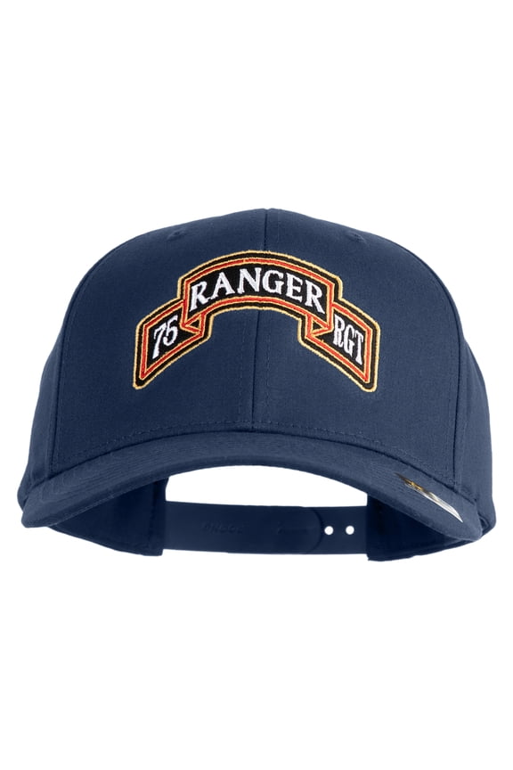 U.S. Army 75th Ranger Regiment Embroidered Retro Cotton Blend Snapback Cap - Navy OSFM