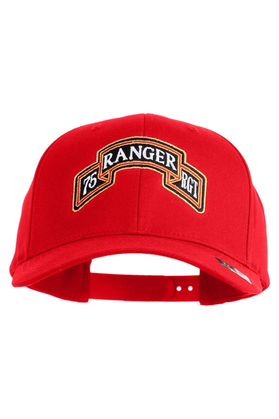 U.S. Army 75th Ranger Regiment Embroidered Retro Cotton Blend Snapback Cap - Red OSFM
