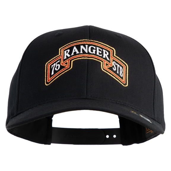 U.S. Army 75th Ranger Special Troops Battalion Embroidered Retro Cotton Blend Snapback Cap - Black OSFM