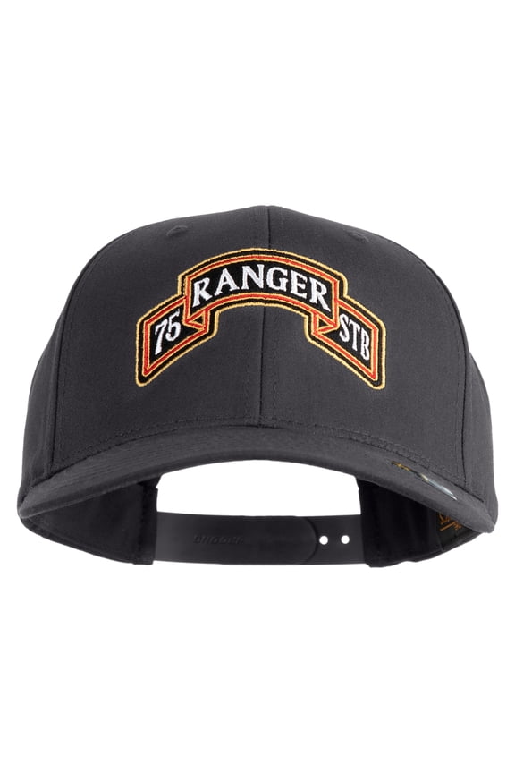 U.S. Army 75th Ranger Special Troops Battalion Embroidered Retro Cotton Blend Snapback Cap - Charcoal OSFM