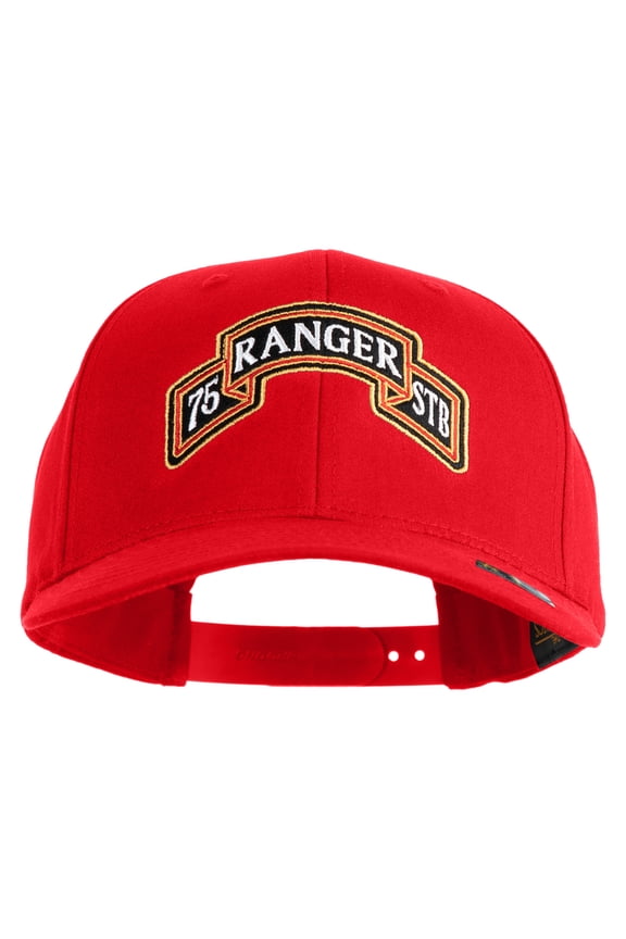 U.S. Army 75th Ranger Special Troops Battalion Embroidered Retro Cotton Blend Snapback Cap - Red OSFM
