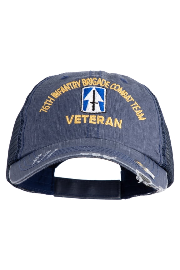 U.S. Army 76th Infantry Brigade Combat Team Embroidered Low Profile Special Cotton Mesh Cap - Navy OSFM
