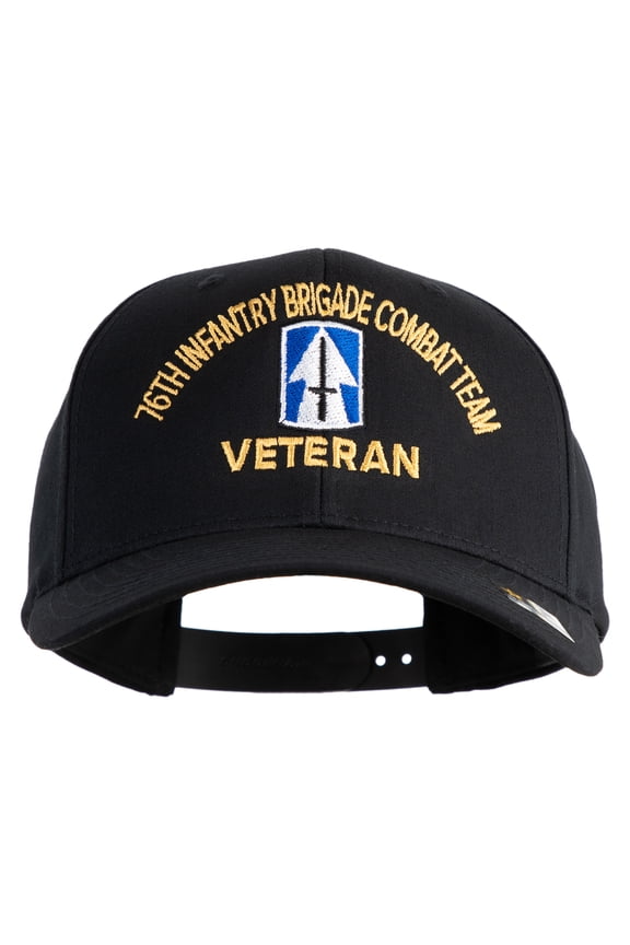 U.S. Army 76th Infantry Brigade Combat Team Embroidered Retro Cotton Blend Snapback Cap - Black OSFM