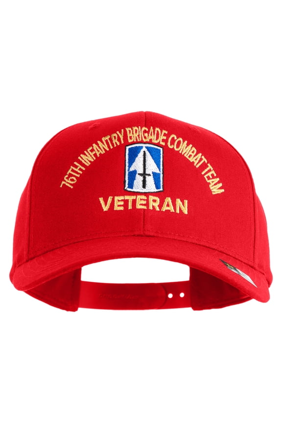 U.S. Army 76th Infantry Brigade Combat Team Embroidered Retro Cotton Blend Snapback Cap - Red OSFM