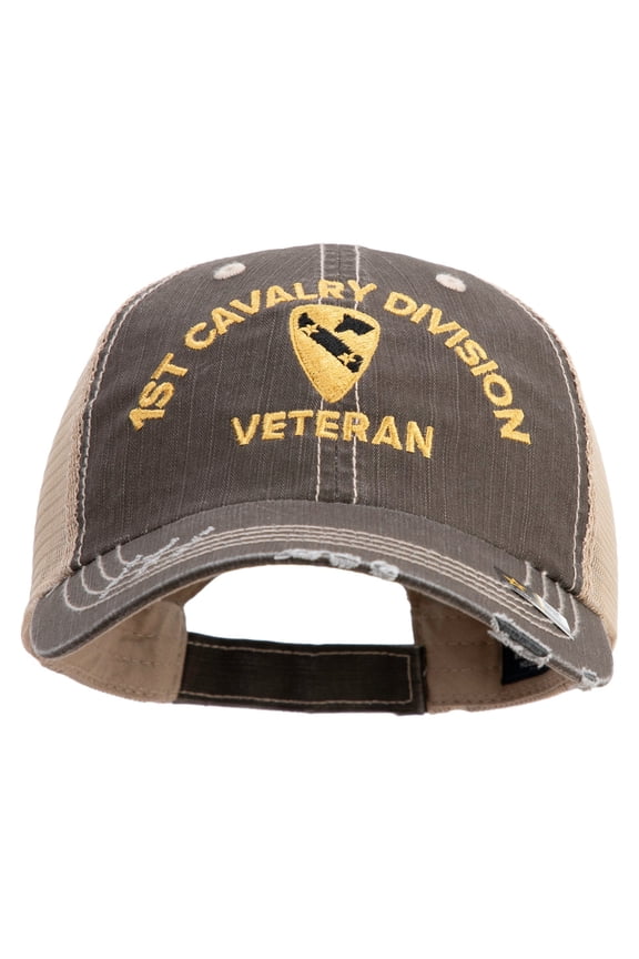 U.S. Army 81st Armored Brigade Combat Team Embroidered Low Profile Special Cotton Mesh Cap - Brown Khaki OSFM