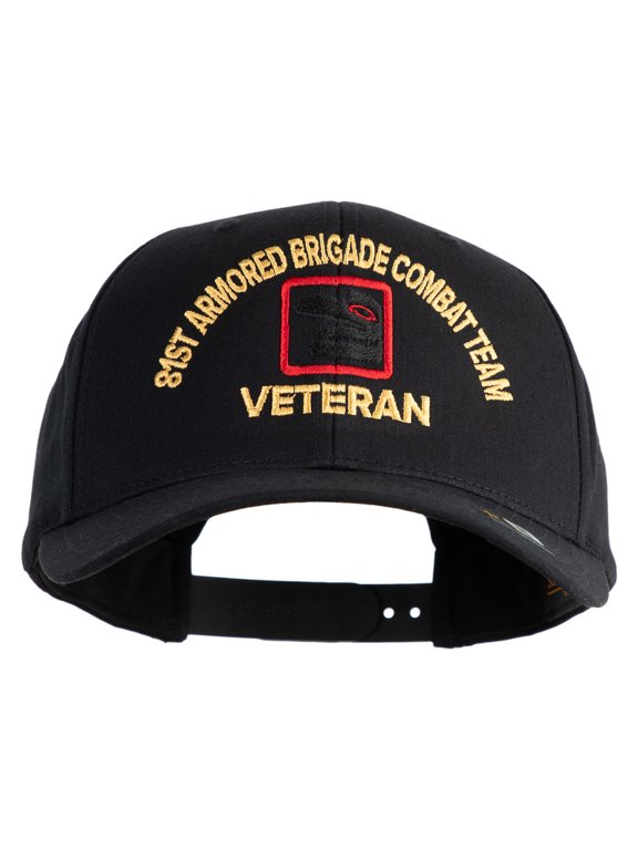 U.S. Army 81st Armored Brigade Combat Team Embroidered Retro Cotton Blend Snapback Cap - Black OSFM