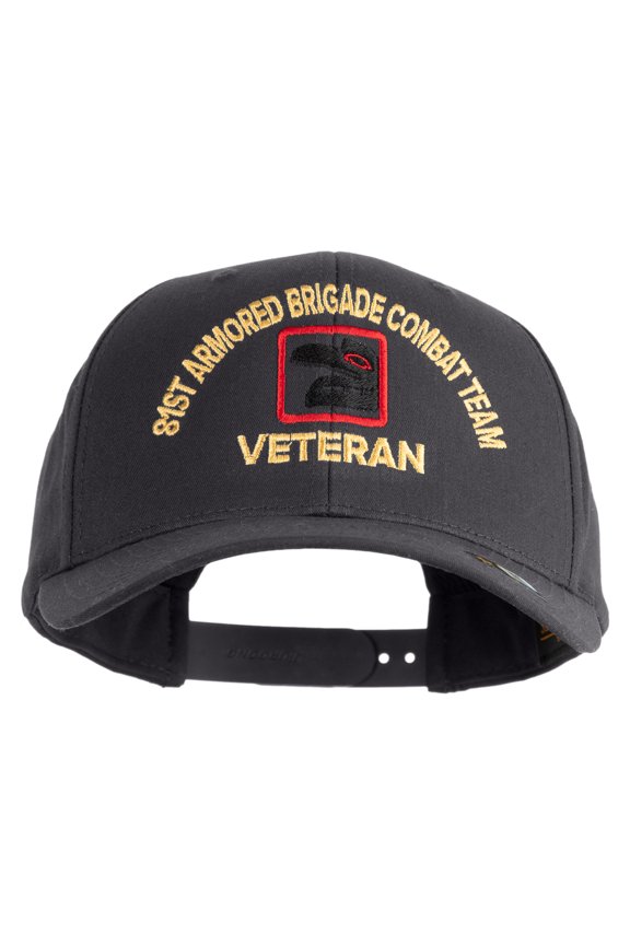 U.S. Army 81st Armored Brigade Combat Team Embroidered Retro Cotton Blend Snapback Cap - Charcoal OSFM