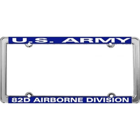 U.S. Army 82nd Airborne Thin Rim Chrome License Plate Frame