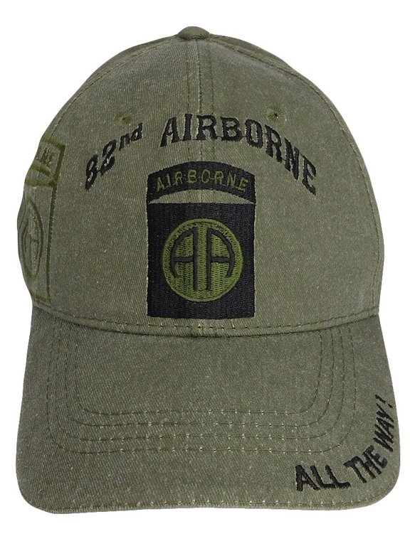 U.S. Army 82nd Airborne logo Baseball cap hat. OD Green LICENSED