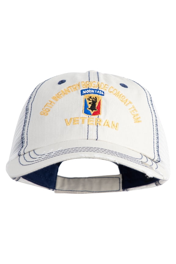U.S. Army 86th Infantry Brigade Combat Team Embroidered Low Profile Special Cotton Mesh Cap - Putty OSFM