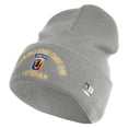 thumbnail image 1 of U.S. Army 86th Infantry Brigade Combat Team Logo Embroidered 12 Inch Solid Knit Cuff Long Beanie Made in USA - Dk Ash OSFM, 1 of 5